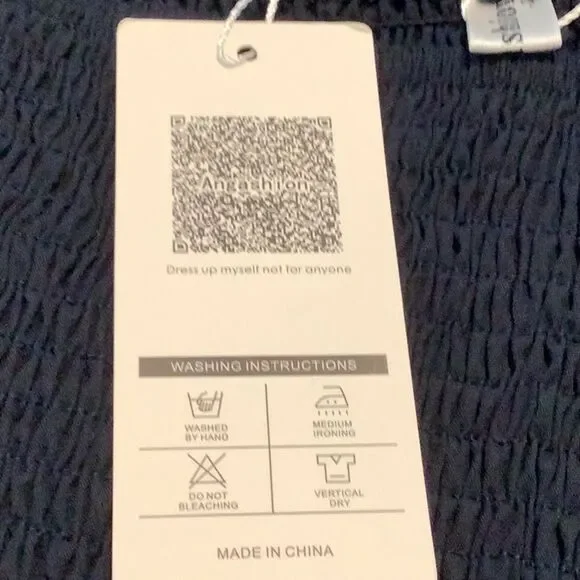 🌿 NWT Cottagecore Navy Milkmaid Midi Dress – Size M - Picture 10 of 11